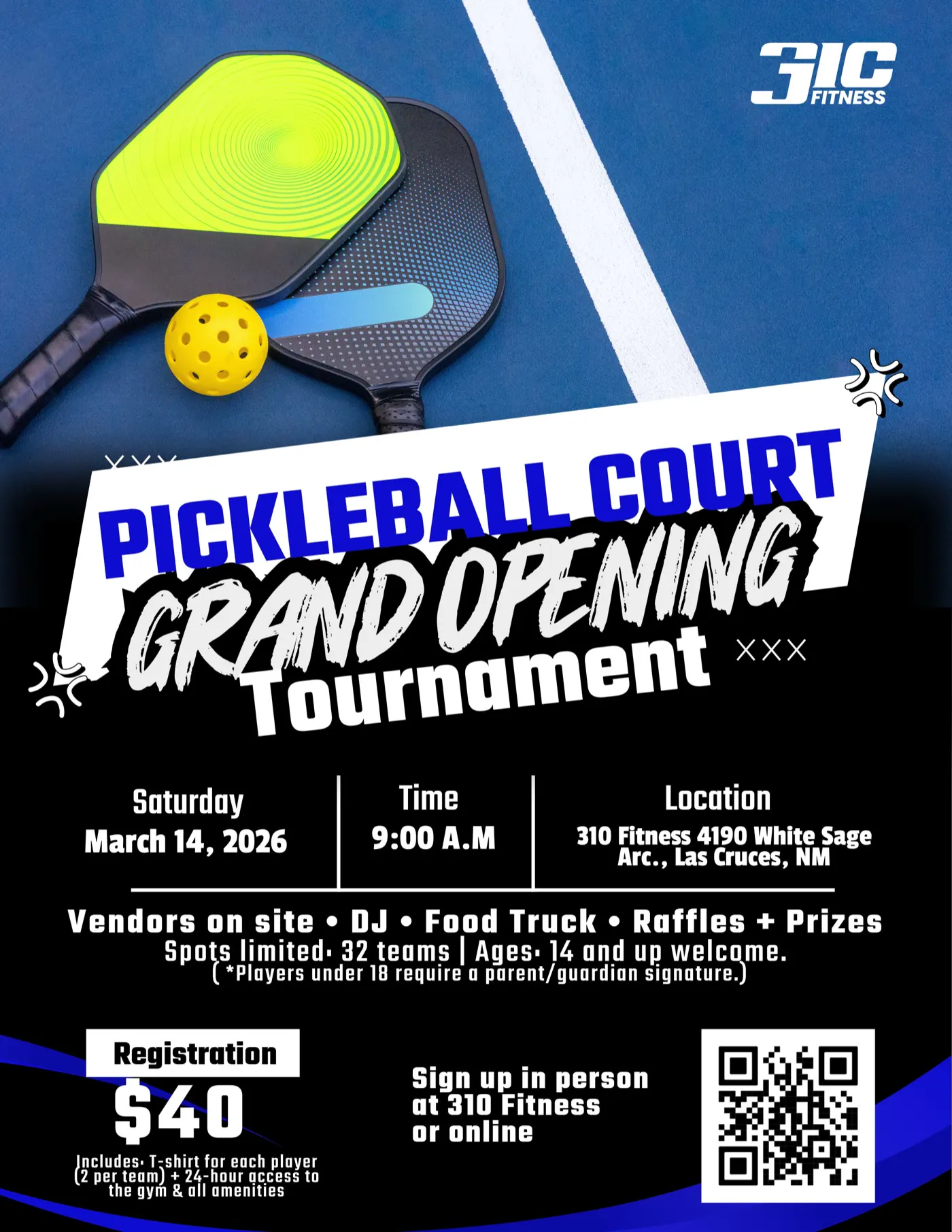 310 Fitness & Nutrition: 310 Pickleball Tournament Flyer.Webp
